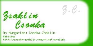 zsaklin csonka business card
